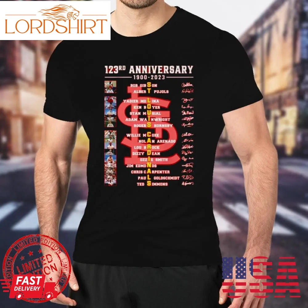 123Rd Anniversary 1900 2023 St Louis Cardinals Thank You For The Memories Signatures T Shirt