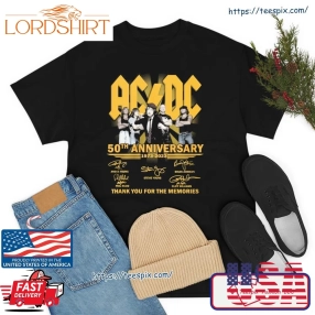 1973 2023 Ac Dc 50Th Anniversary Thank You For The Memories Signatures Shirt