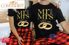 26Th Wedding Anniversary Gift Mr And Mrs Since 1995 Couples Shirt