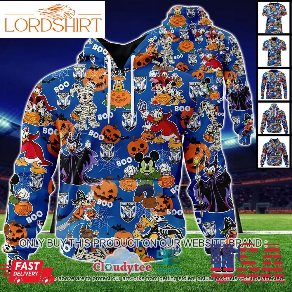 29 09Canterbury Bankstown Bulldogs Mickey Friends Halloween Shirt, Hoodie