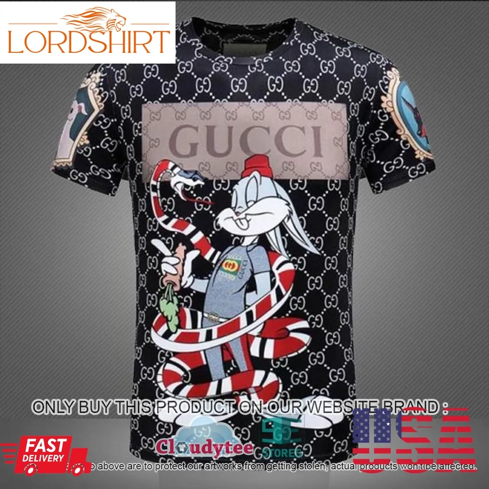 29 09Gucci Snake Bunny Rabbit 3D Over Printed T Shirt