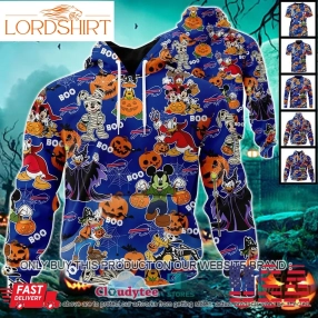 29 09Nfl Buffalo Bills Halloween Pumpkin Mickey With Friends Disney Style 3D Hoodie, Shirt