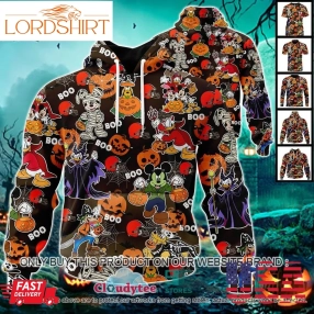 29 09Nfl Cleveland Browns Halloween Pumpkin Mickey With Friends Disney Style 3D Hoodie, Shirt