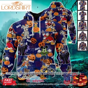 29 09Nfl New York Giants Halloween Pumpkin Mickey With Friends Disney Style 3D Hoodie, Shirt