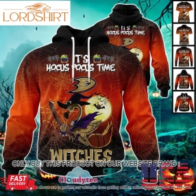 29 09Nhl Anaheim Ducks Halloween Pumpkin Flamingo It's Hocus Pocus Time Witches 3D Hoodie, Shirt