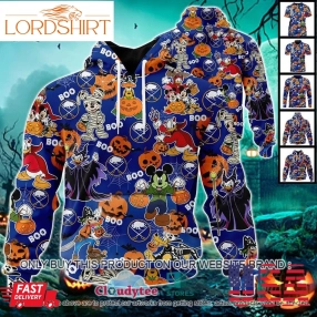 29 09Nhl Buffalo Sabres Halloween Pumpkin Mickey With Friends Disney Style 3D Hoodie, Shirt