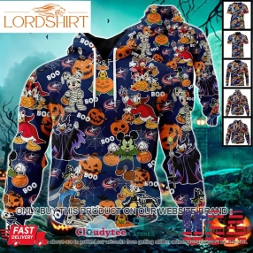 29 09Nhl Columbus Blue Jackets Halloween Pumpkin Mickey With Friends Disney Style 3D Hoodie, Shirt