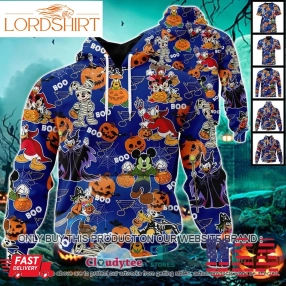 29 09Nhl St Louis Blues Halloween Pumpkin Mickey With Friends Disney Style 3D Hoodie, Shirt