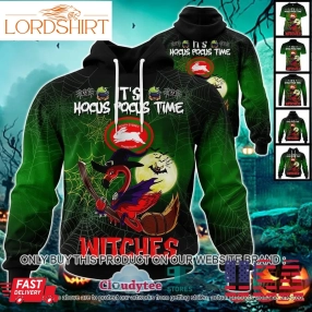 29 09South Sydney Rabbitohs It's Hocus Pocus Time Halloween Flamingo Witches Shirt, Hoodie