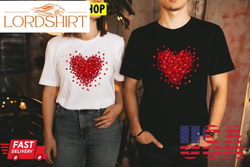 3D Heart Couple Valentines Trending Unisex Shirt