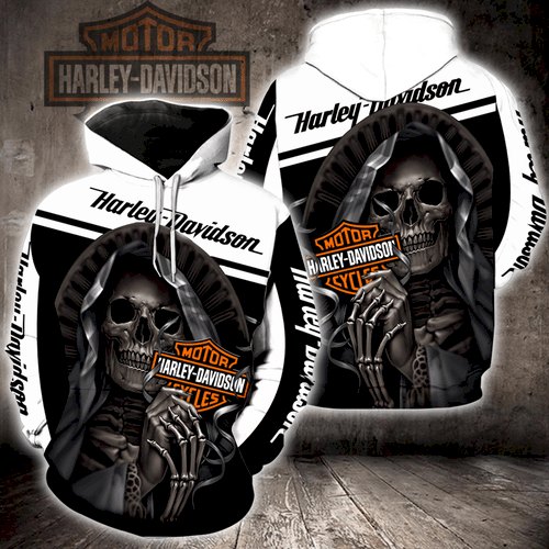 3D Hoodie And Zipper Harley Davidson Skull For Men And Women