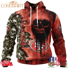 49Ers Halloween Cemetery Skull 3D Hooodie Sweatshirt