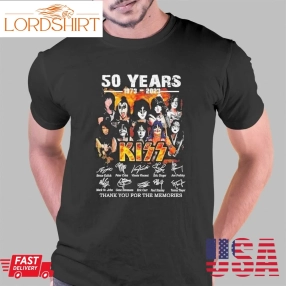 50 Years 1973 2023 Kiss Band Thank You For The Memories Signatures Shirt