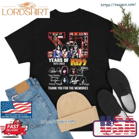 50 Years Of 1973 2023 Kiss Signature Thank You For The Memories Shirt