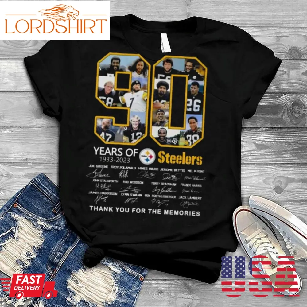 90 Years Of 1933  2023 Steelers Thank You For The Memories Signatures Shirt