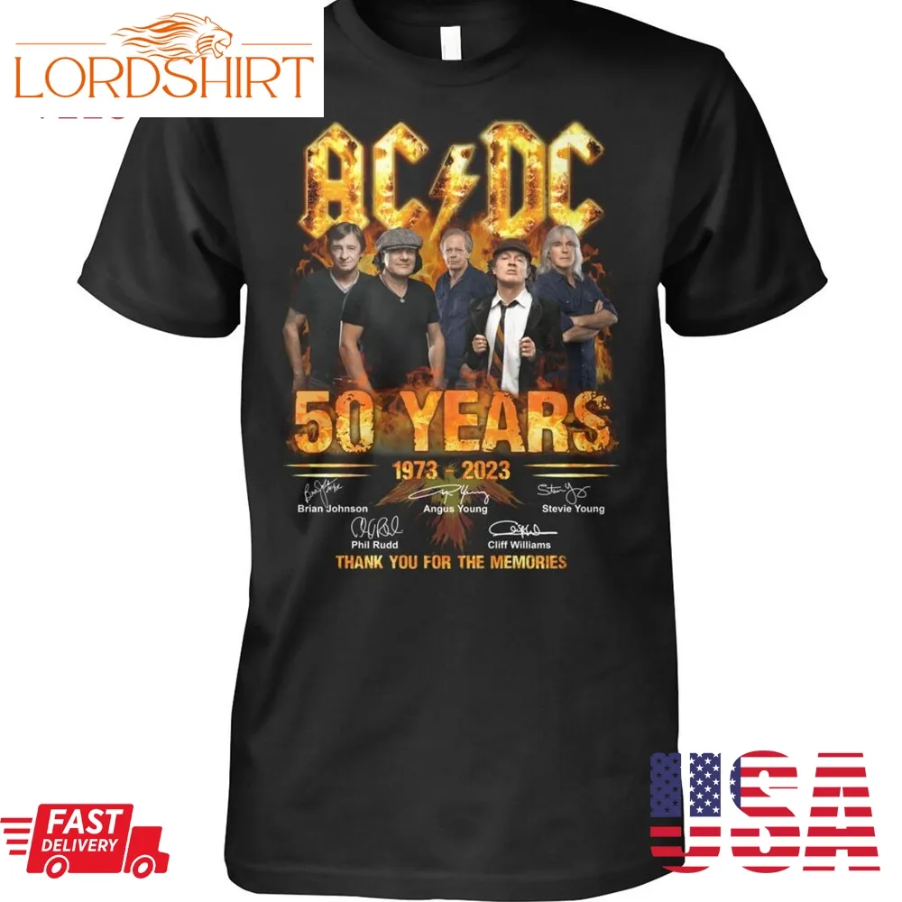 Ac Dc 50 Years 1973 2023 Thank You For The Memories Best T Shirt