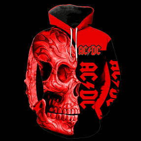 Ac Dc Skull New Full Over Print K1141 Hoodie Zipper