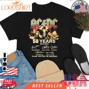 Acdc 50 Years 1973 2023 Signature Thank You For The Memories Shirt