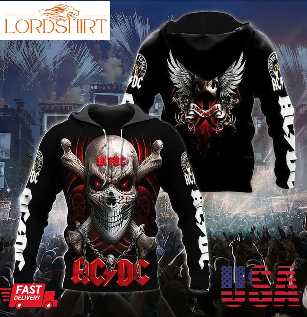 Acdc Skull 3D Hoodie Tr1108 Hoodie 3D Pullover Zip Hoodie 3D