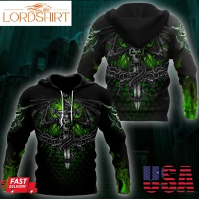 All Over Printed Fantasy Bat Skull And Sword Hoodie For Men And Women Mei
