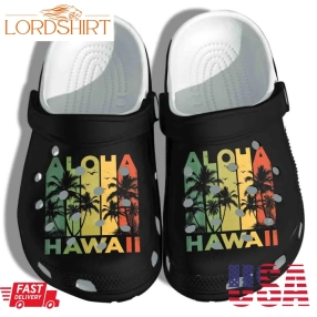 Aloha Hawaii Shoes   Coconut Tree Crocs Clog Birthday Gift For Man Woman