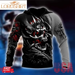 Amazing Skull All Over Printed Hoodie For Men And Women Mei