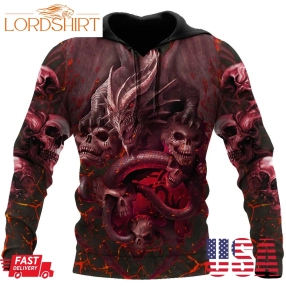 Amazing Skull Dragon All Over Printed Hoodie For Men And Women Mei