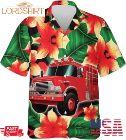America Firefighter Hawaiian Shirts For Men   Men's Fire Truck Hawaiian Shirt Proud Job Shirts 4
