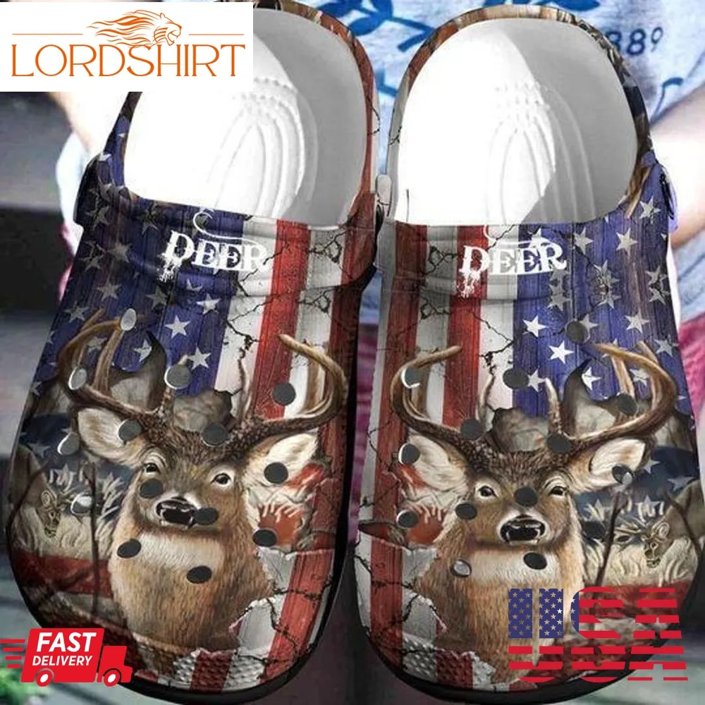 American Deer Personalized Crocs Crocband Clog Unisex Fashion Style For Women, Men