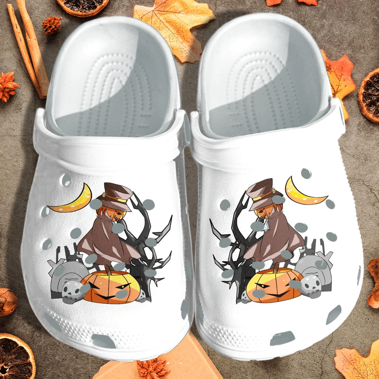 Anime Halloween Pumpkin Ghost Crocs Shoes Clog   Halloween Pumpkin Crocs Crocband Clog Birthday Gift For Man Boy