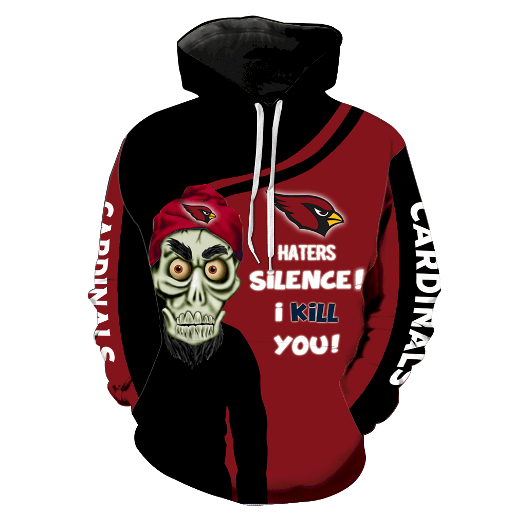 Arizona Cardinals Skull Full All Over Print V1418 Hoodie Zipper