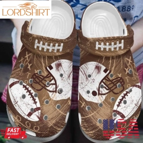 Armerican Football Clog Whitesole Armerican Football Pattern Crocs Crocband Clog