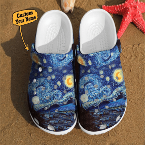 Art Crocs   Starry Night Vincent Van Gogh Paintings Design Unisex Birthday Gifts Crocs