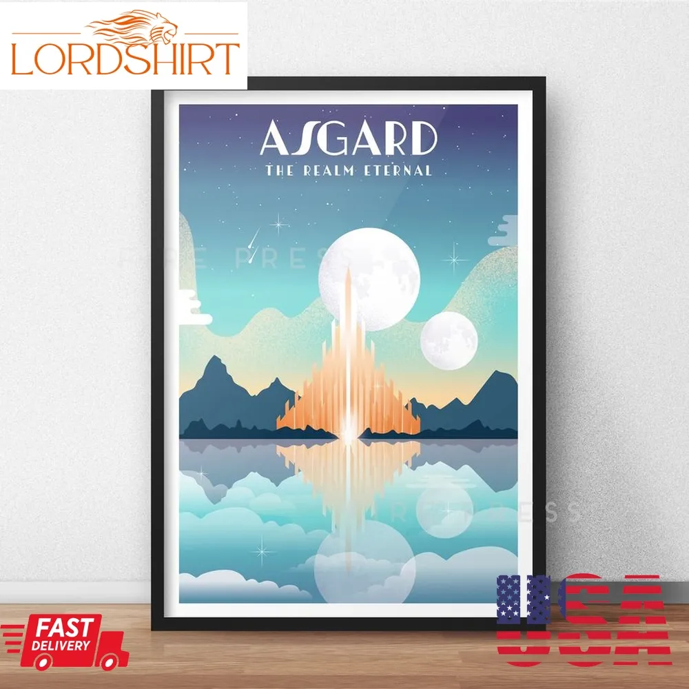 Asgard Poster  Print  Marvel Poster  Infinity War Print  End Game Poster  Marvel Gift Ideas  Marvel Movies  Thor Asgard  Loki