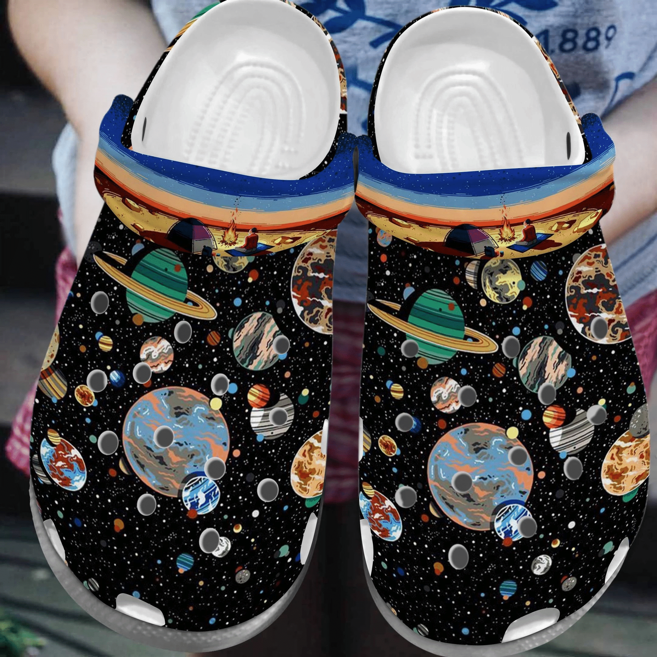 Astronaut Space Camping On Mars Gift For Lover Rubber Crocs Crocband Clogs, Comfy Footwear Men Women Size Us