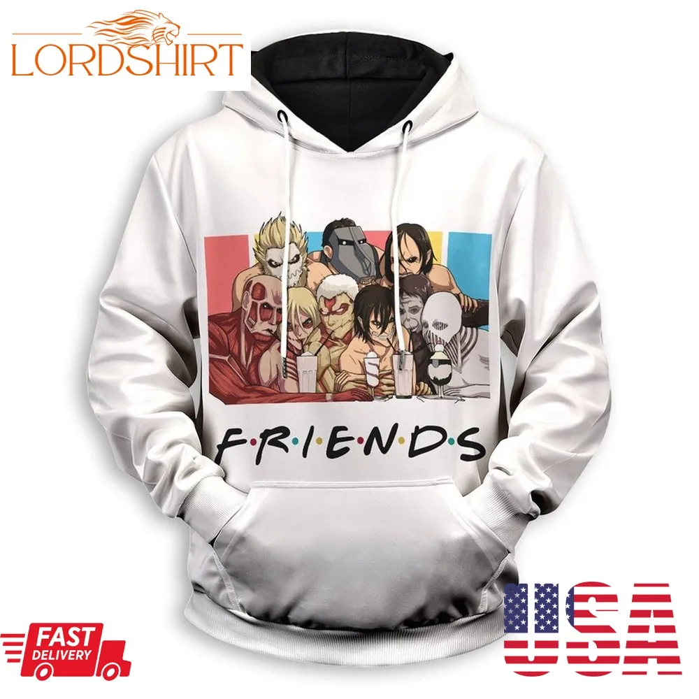 Attack On Titan Hoodie Nine Titans Friends White Hoodie Anime Clothing Adult Full Size Unisex