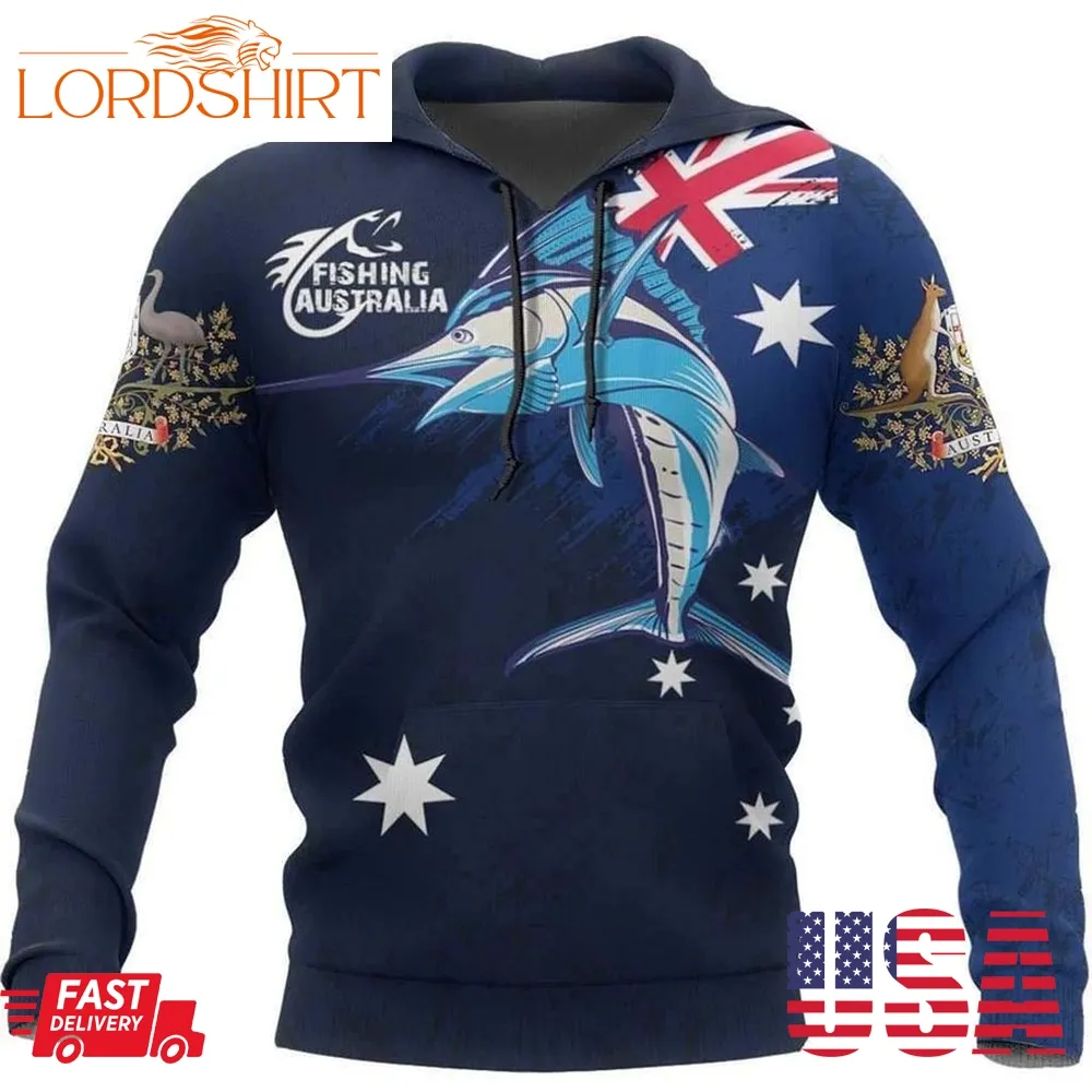 Australia Fishing Australia Flag Fishing 3D Hoodie