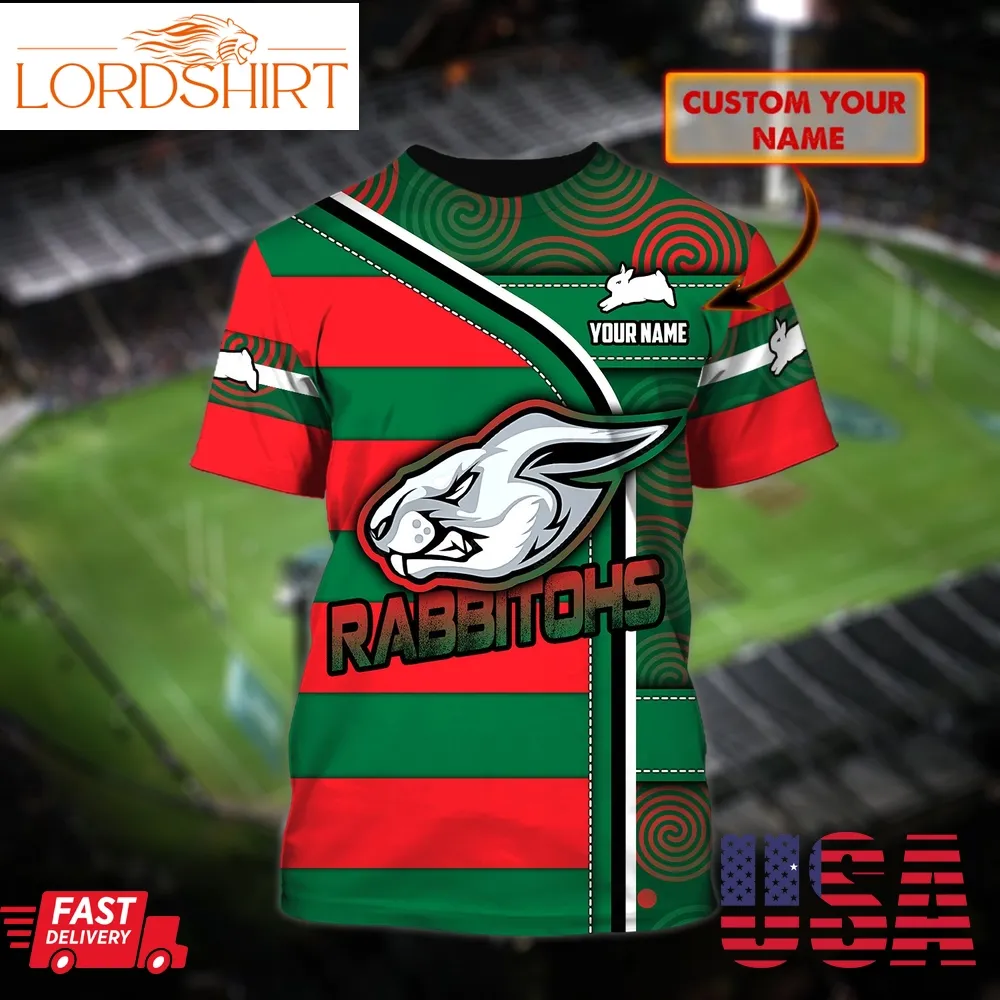 Australia Nrl South Sydney Rabbitohs Custom Name 3D Tshirt