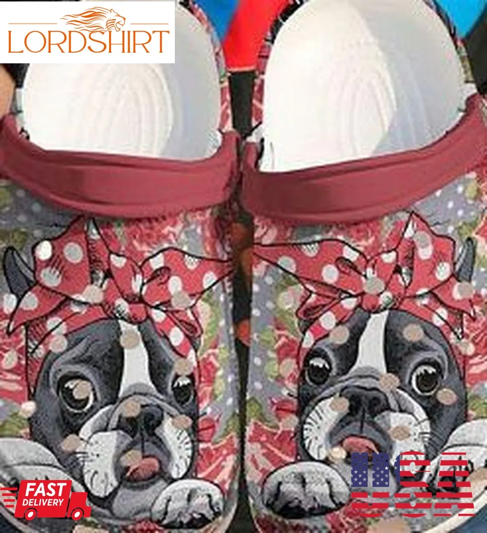 Awesome Boston Terrier Floral Crocs Crocband Clog  Clog Comfortable For Mens And Womens Classic Clog  Water Shoes  Comfortable