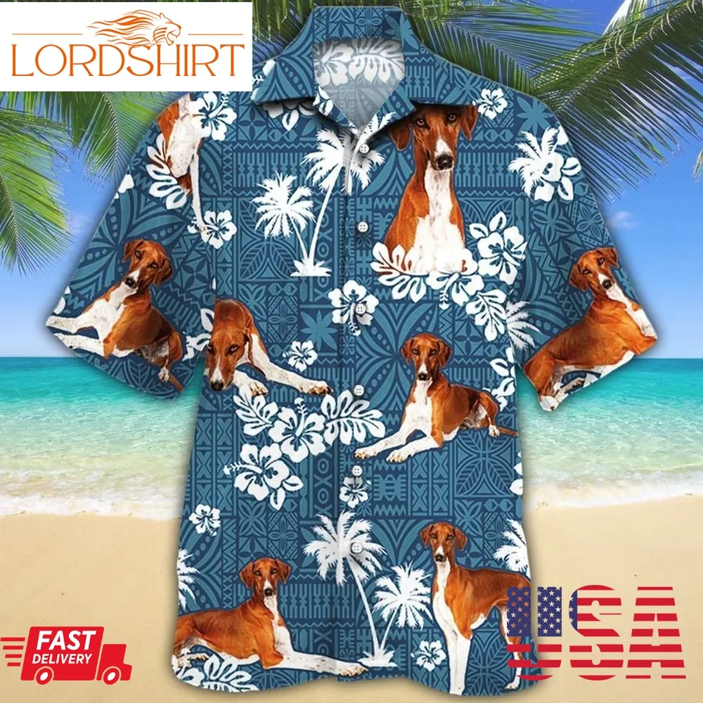 Azawakh Dog Lovers Blue Tribal Hawaiian Shirt