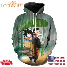 Baby Goku And Grandpa Gohan In The Rain Dragon Ball Z Pullover And Zippered Hoodies Custom 3D Graphic Printed 3D Hoodie All Over Print Hoodie For Men For Women