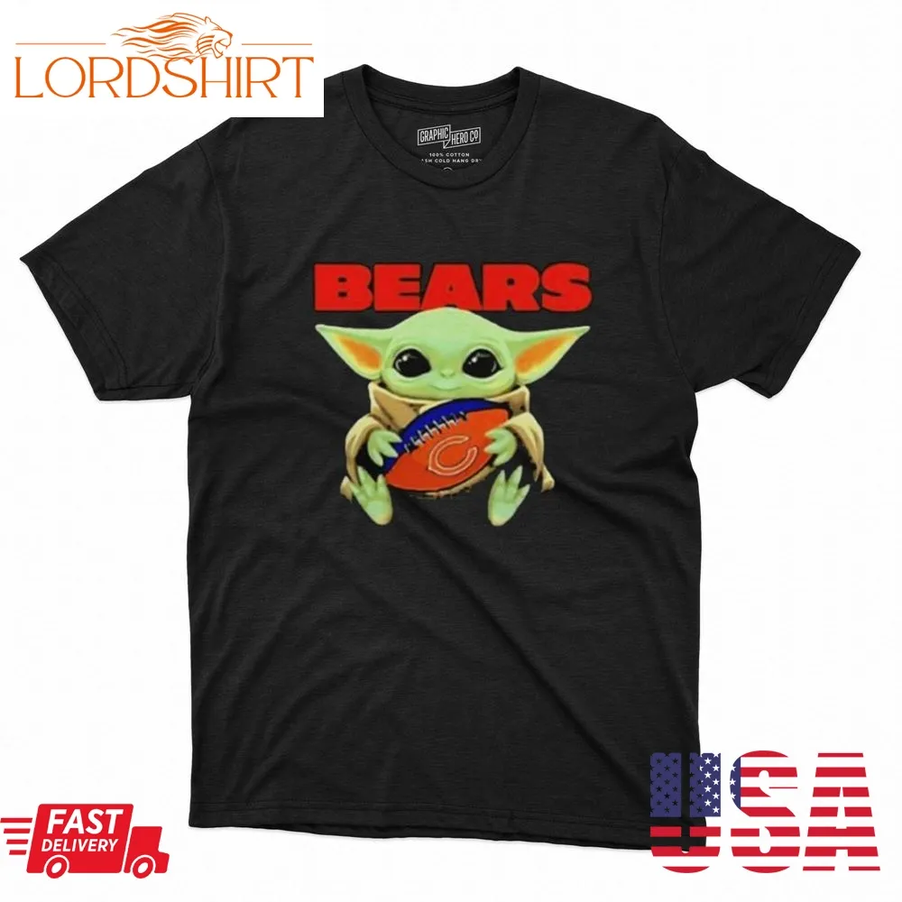 Baby Yoda Loves The Chicago Bears Star Wars Gifts Shirt