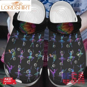 Ballet Colorful Skull Gift For Lover Rubber Crocs Crocband Clogs, Comfy Footwear Men Women Size Us