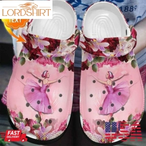 Ballet  Flower Personalized 102 Gift For  Lover Rubber Crocs Crocband Clogs, Comfy Footwear