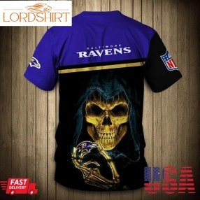 Baltimore Ravens T Shirts 3D Hand Skull Short Sleeve