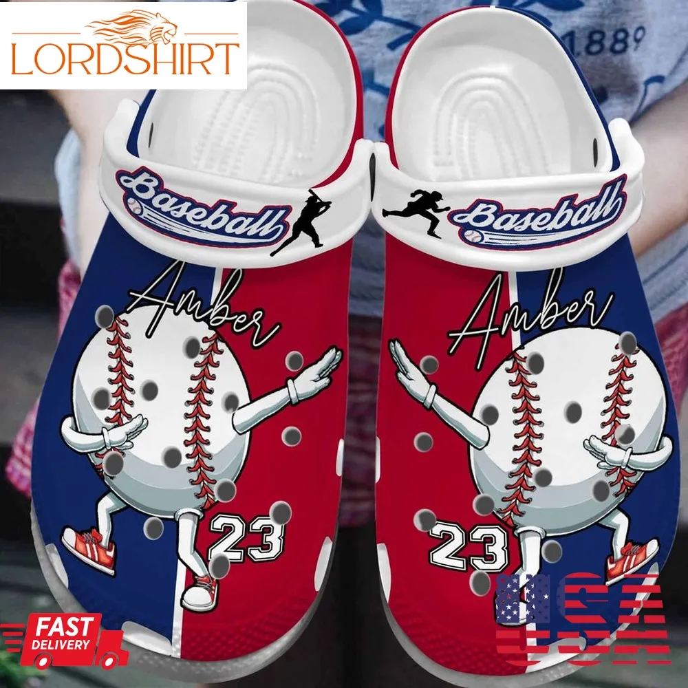 Baseball Ball Dabbing Cute Outdoor Crocs Shoes Clogs Customize Name Number Birthday Gifts