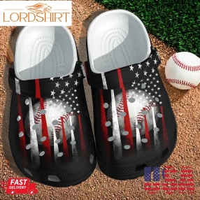 Baseball Bat America Flag Custom Crocs Shoes Clogs Gifts Shoes For Son Daughter