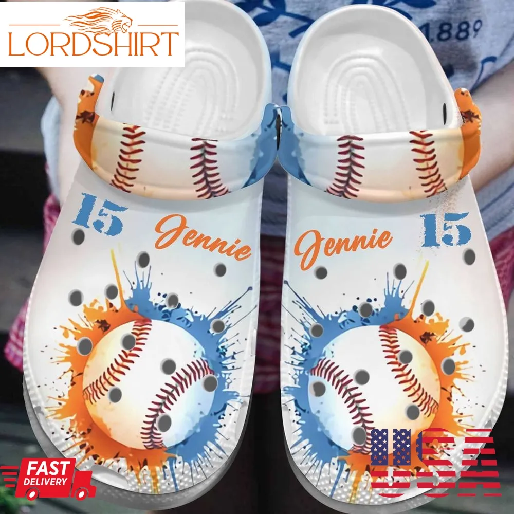 Baseball Clog Orange Blue Baseball Crocs Crocband Clog