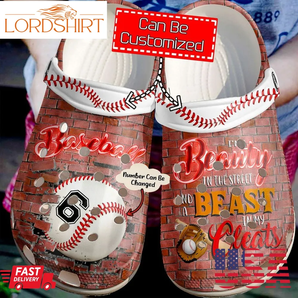 Baseball Crocs   Baseball Personalized Beauty In The Street Clog Shoes