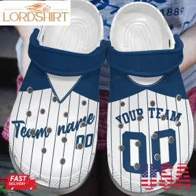 Baseball Crocs Classic Clog Whitesole Personalized Team Uniform Shoes